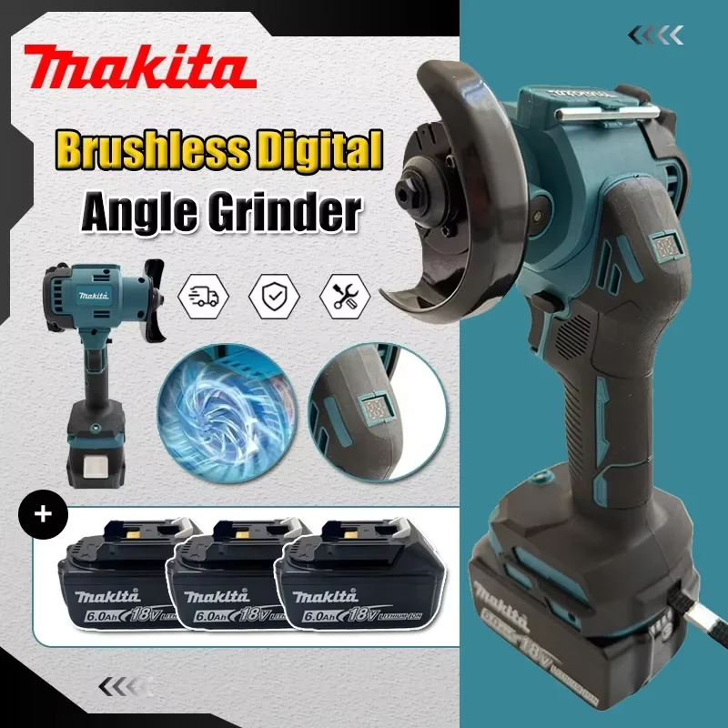 

Makita 18V Digital Display Brushless Mini Angle Grinder Polishing Grinding Machine Cutting Power Tools For 20V / 18V Battery