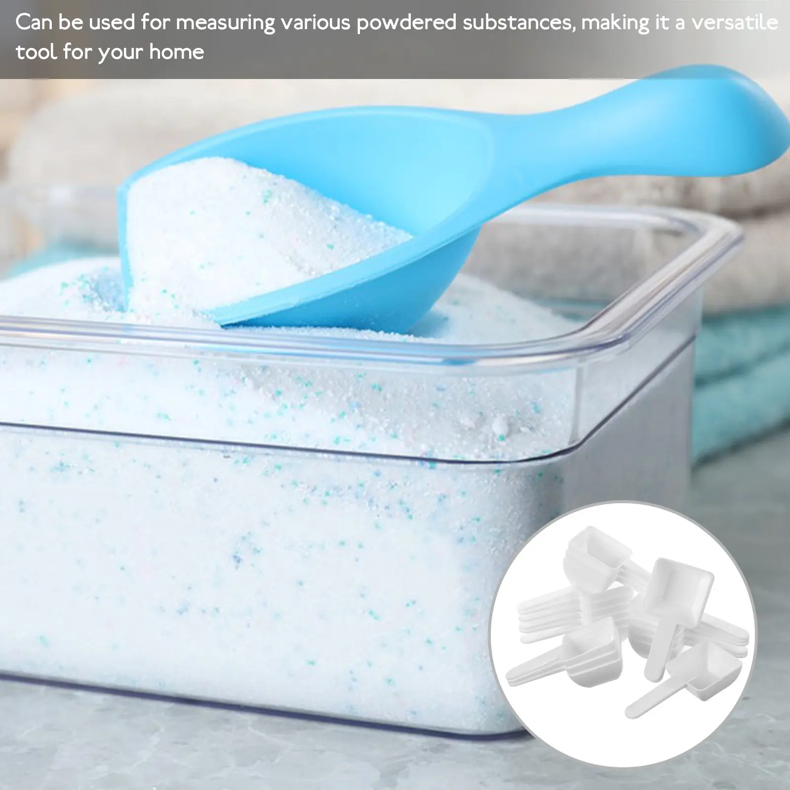 

20Pcs Laundry Powder Spoons Versatile Plastic Measuring Spoons Ergonomic Handle Compact Portable Scoops for Household Powder Use