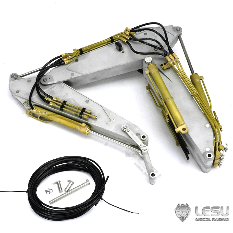 LESU RC Metal Three-Section Arm Grab Crusher Pliers Bucket for 1/14 Hydraulic Excavator PC360 AC360 ET30H Aoue ET26 Toy TH17012