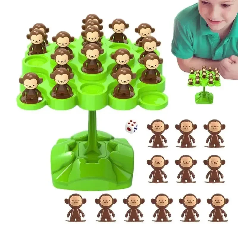 Mini Monkey Balance Tree Board Games Toys Festival Party Interactive Desktop Toys Funny Cute Random Color Gifts for kids