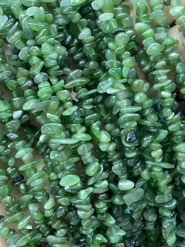 AliExpress JCXAZSJ 3-5MM Natural Stone Irregular Freeform Chip Gravel Green Jades Spacer Beads For Jewelry Making DIY Bracelet Necklace Accessories