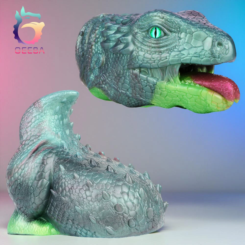 geebaファンタジーシリコン男性用オナホール、リアルな動物の頭と尻のオナホール、男性用リアルな膣ポケットプッシーストローカー玩具