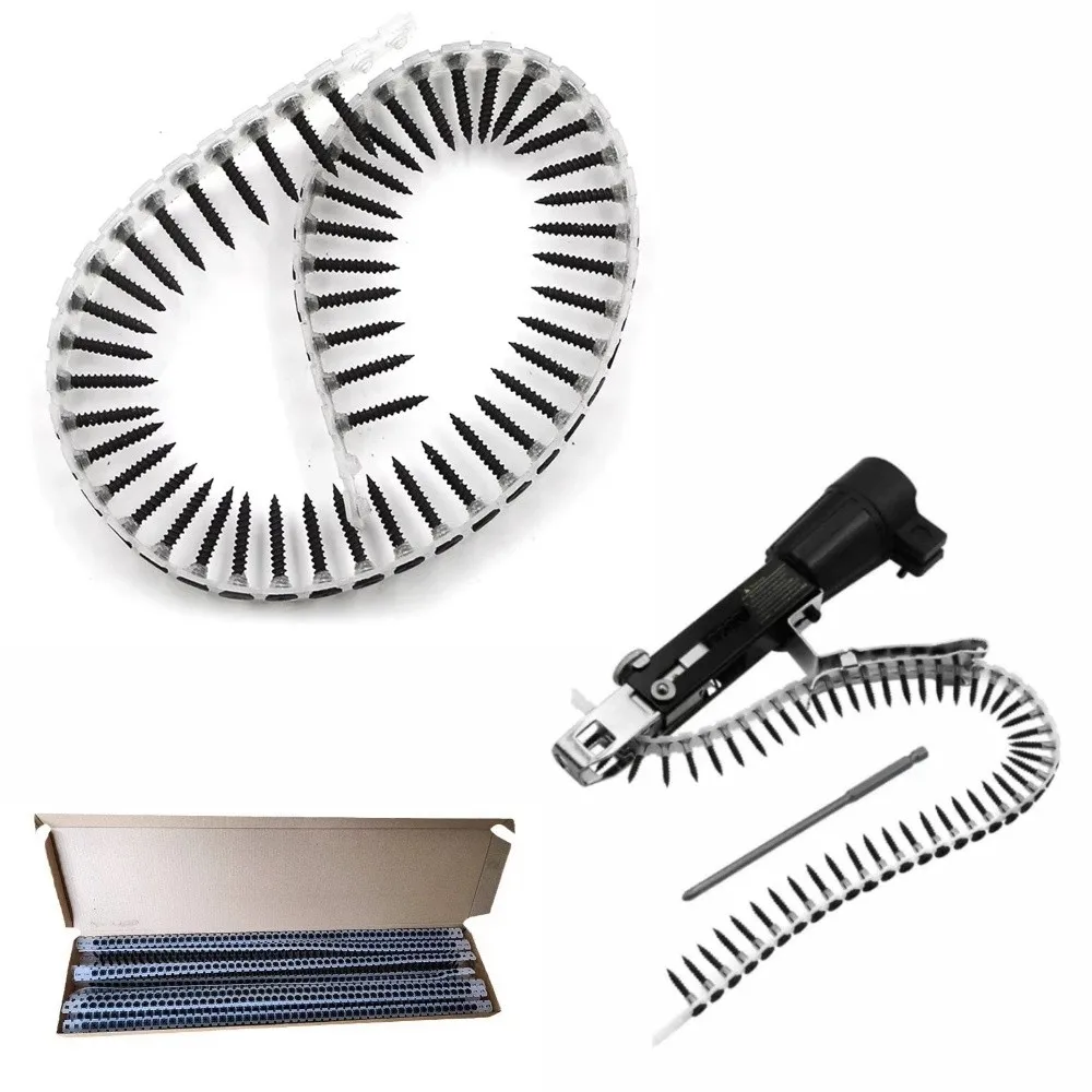 1000Pcs Cross Slot Chain Screws Collated Screws Plastic Strip Self-Tapping Screws Sturdy Woodworking Wall Screws For Arduino