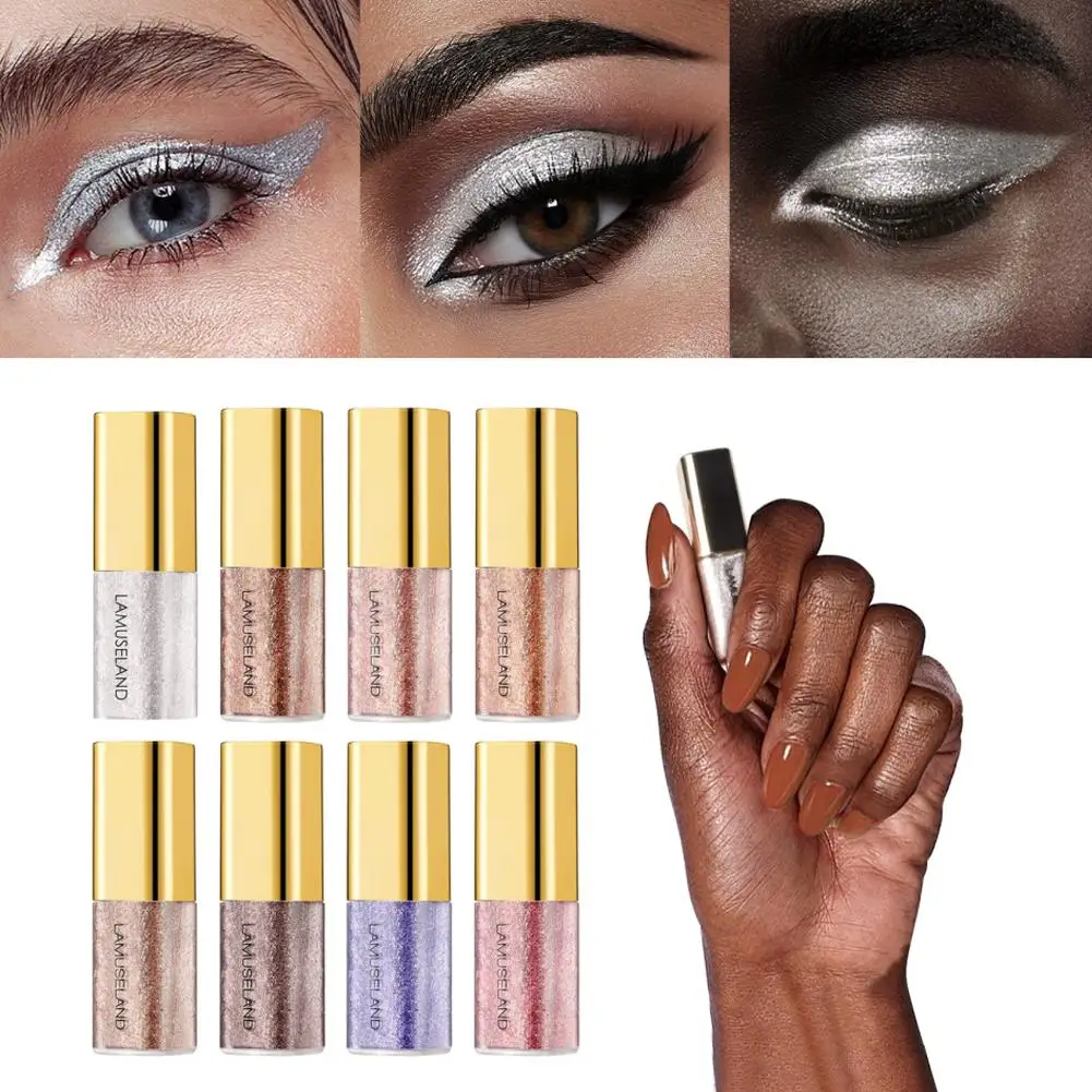 真珠のような液体アイシャドウメイクアップナチュラルスモーキーシルバーシマーグリッターダイヤモンドシャドウまぶた用防水美容ハイライター