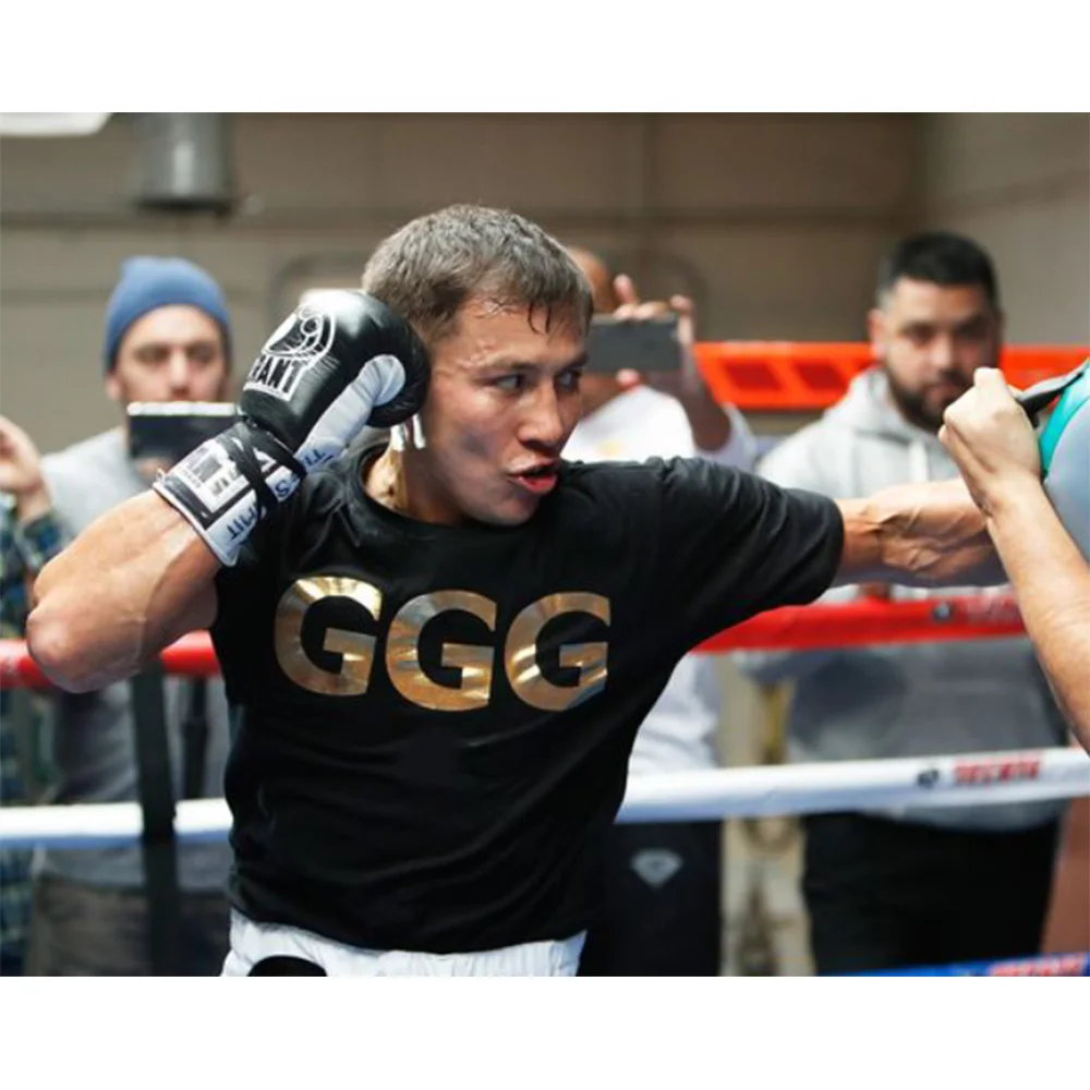 2025, Sport-Boxer-T-Shirt, GGG-Buchstabe, bedrucktes T-Shirt aus Baumwolle, bequem, lässig, atmungsaktiv, Geschenk, Überraschung, Triple G, Kasachstan