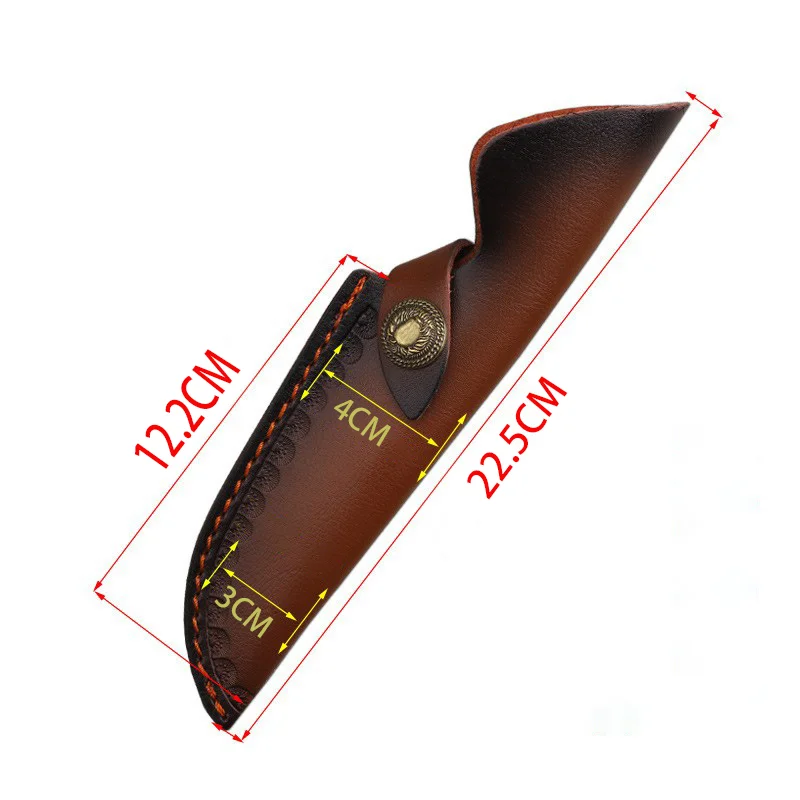 Portacoltelli a lama fissa da 22.5 CM fodero in pelle bovina primo strato accessori universali per la copertura del coltello per fondine per coltelli da caccia