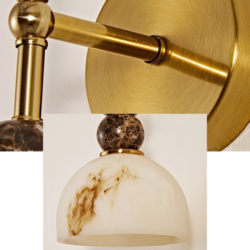 

Contemporary Luxurious Wall Lamp Imitation Marble Wall Sconces Villa Living Room Corridor Study Bedroom Home Decor Light Fixture