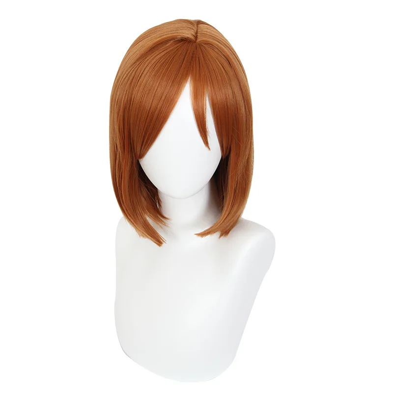 Shuutan Jujutsu Kaisen Nigaki No Barairo Orange Side Part Short Hair Cosplay Anime Wig 458B