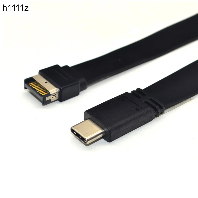 NEW 10Gbps USB 3.1 Front Panel Header Type E Male to Type C Male Connector Extension Cable Flat Wired for Charging Data Transfer