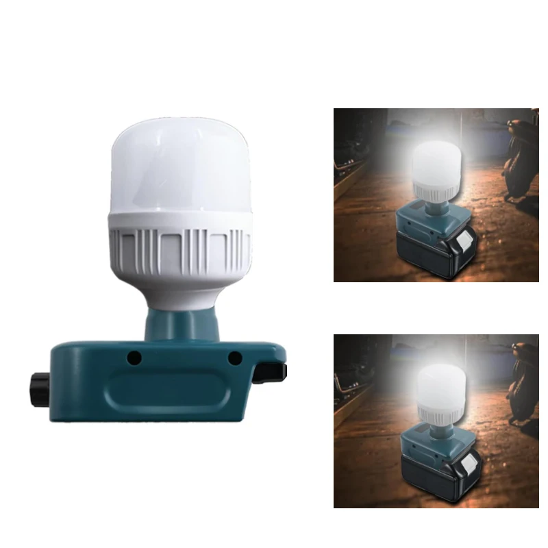 Cordless Flashlight Comes with 12W E27 LED Bulb LED Work Light for Makita 18V Lithium ion batteries BL1840 Emergency Lighting