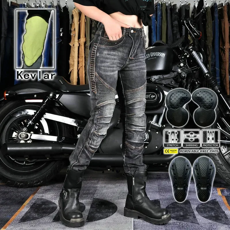 

New autumn winter spring motorcycle pants classic outdoor riding motorcycle jeans Drop-resistant pants with protective gear