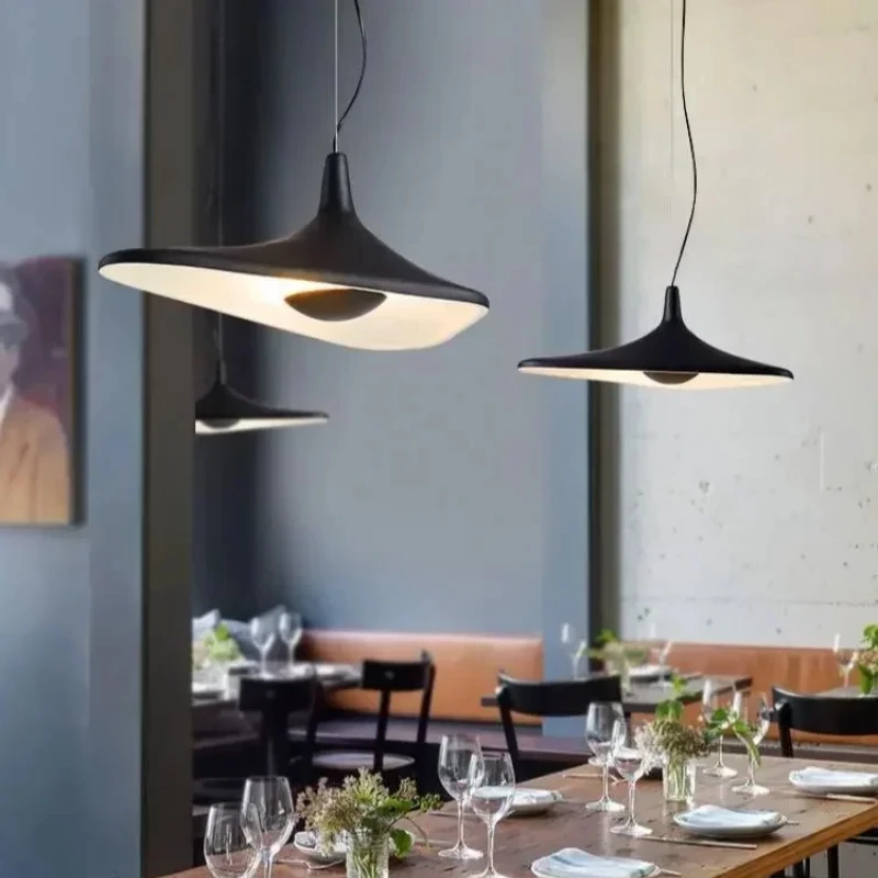 

Nordic Postmodern Irregular LED White Chandelier for Living Dining Room Bedroom Exhibition Hanging Lamp Black Decor Lights