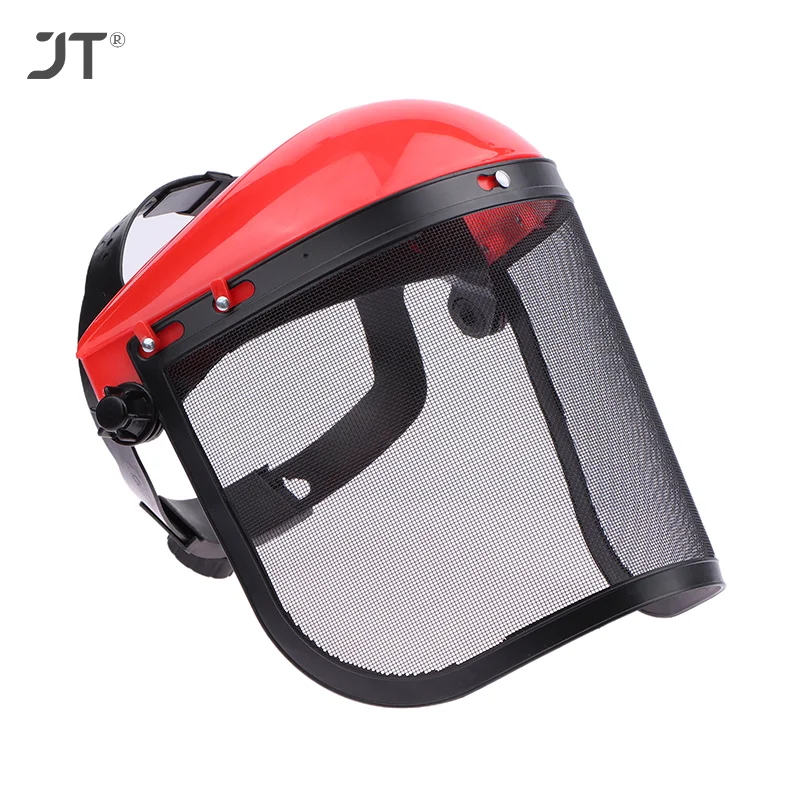 

1pc Adjustable Chainsaw Helmet New Splash Prevention Sponge Lining Protective Mask Large Mesh Metal Mesh Safety Helmet Outdoors