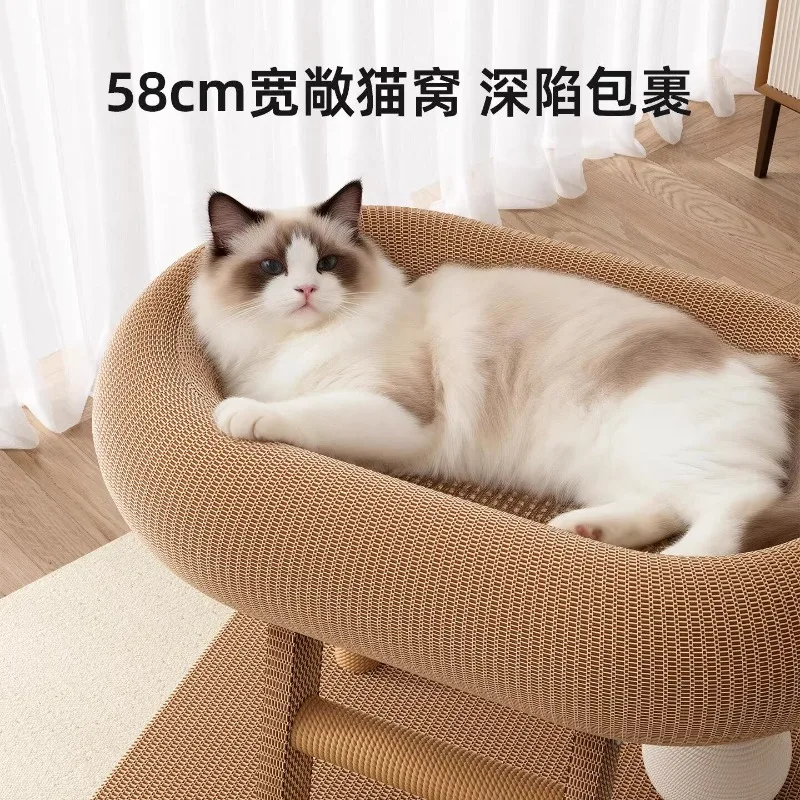 climbing frame, integrated hemp scratching column, universal cat scratching board for all seasons, wear-resistant