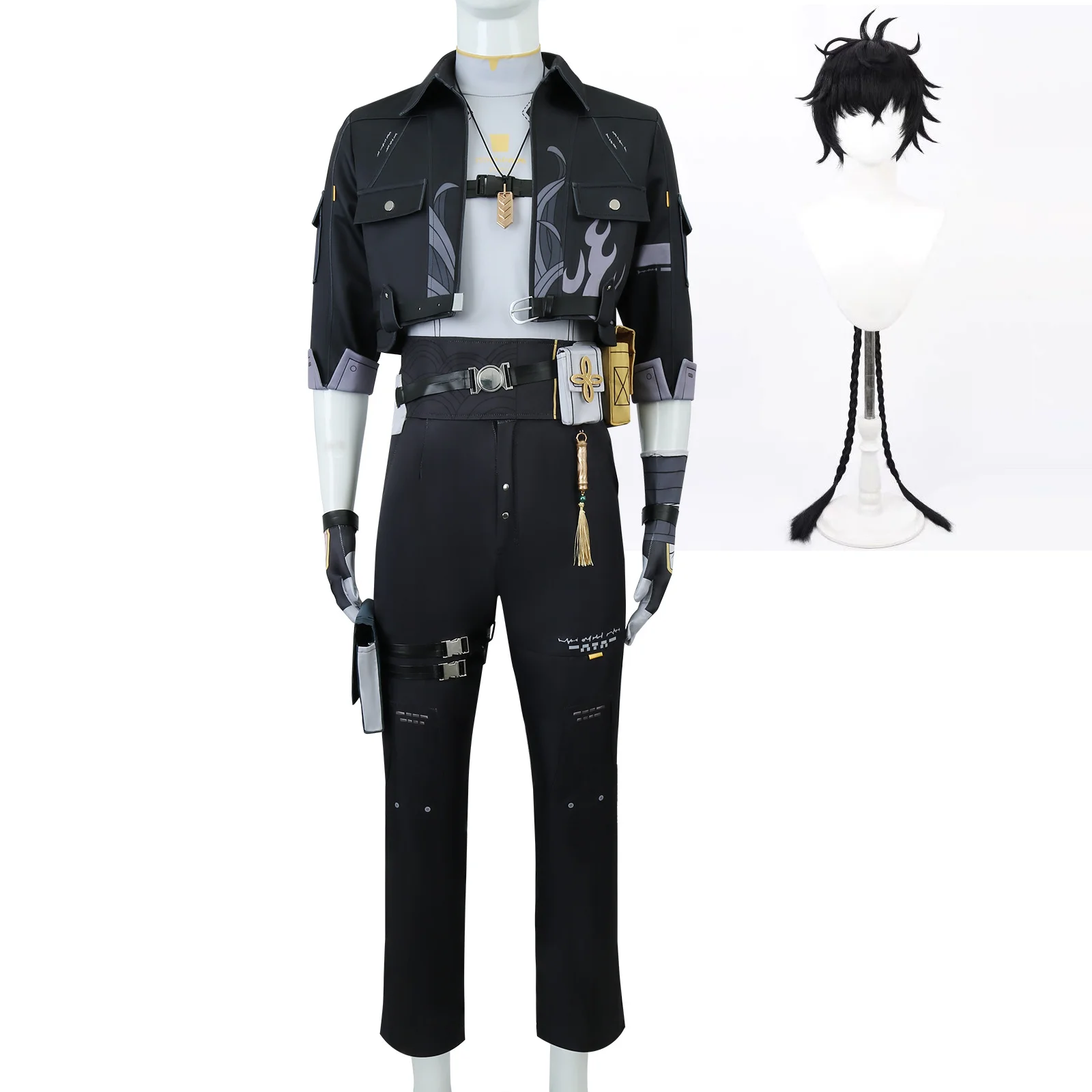 لعبة جديدة Wuthering Waves روفر تأثيري حلي روفر الذكور تأثيري الزي شعر مستعار هالوين كرنفال موحدة عيد الميلاد زي