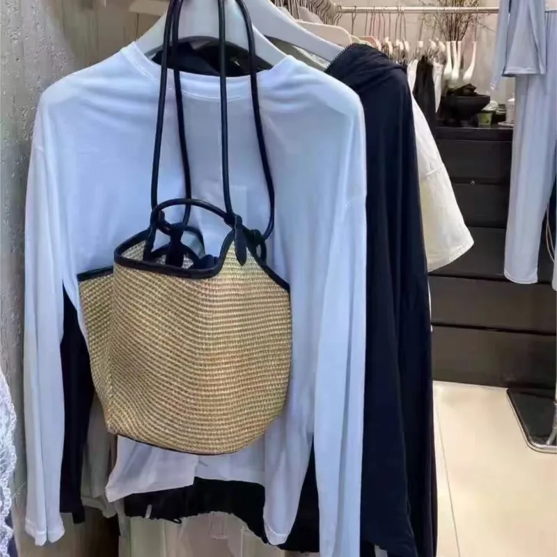 

Летняя соломенная тканая сумка-тоут, женская большая вместительная пляжная сумка для отдыха и моря, женская деформированная плиссированная повседневная универсальная сумка, новинка