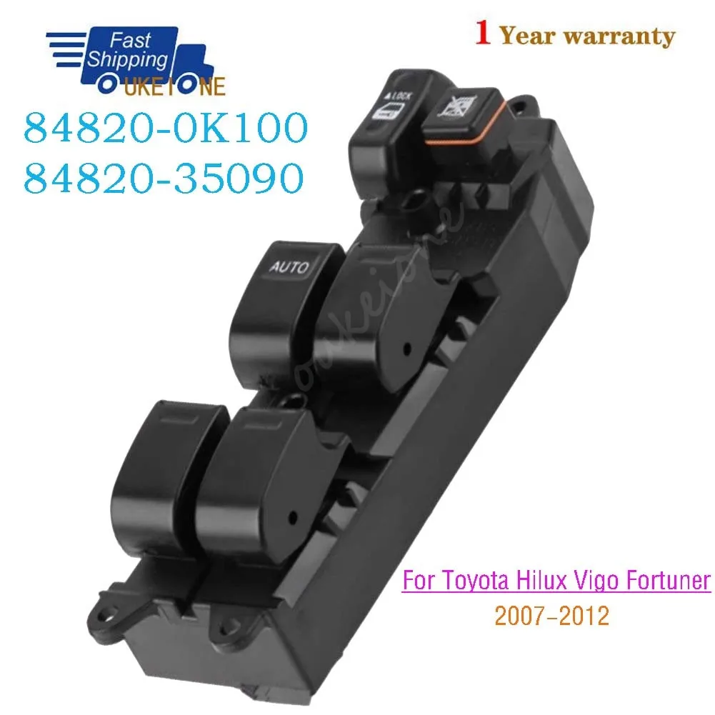84820-0K100 84820-35090 لتويوتا هايلكس فيجو فورتشنر 2007-2012 الجبهة اليسرى ماستر سائق الجانب نافذة التحكم التبديل أجزاء