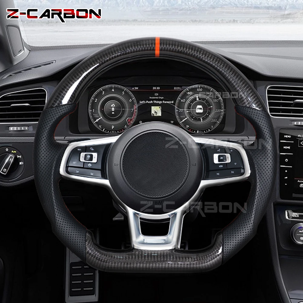 Customised Carbon Fiber Steering Wheel For Volkswagen VW Golf MK7 R GTI GTD GTE Polo GTI Scirocco 2015 2016 2017 Steering Wheel