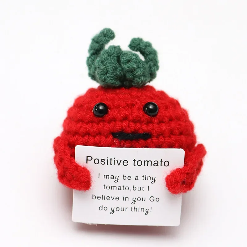 Creative Wool Crochet Quirky Potato Doll Figure Toys Knitted Cucumber Positive Energy Expression Package Carrot Lemon Tomato