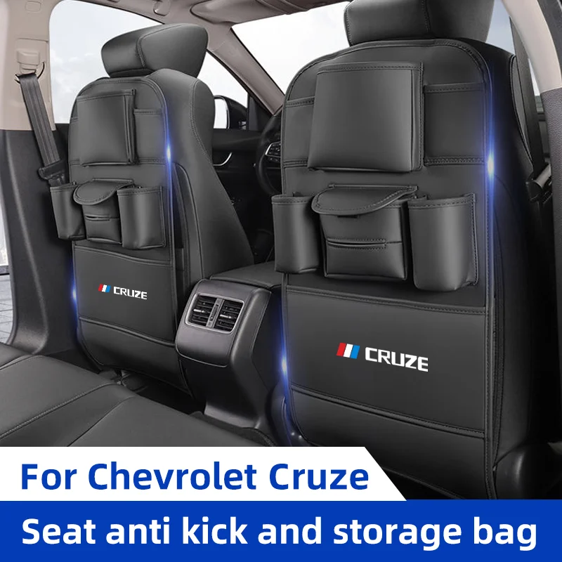 Car Seat Back Organizer for Chevrolet Cruze 2010 2013 J300 Backseat Storage Bag with Hook Tissue Holder Anti Kick Pad Cup Holder