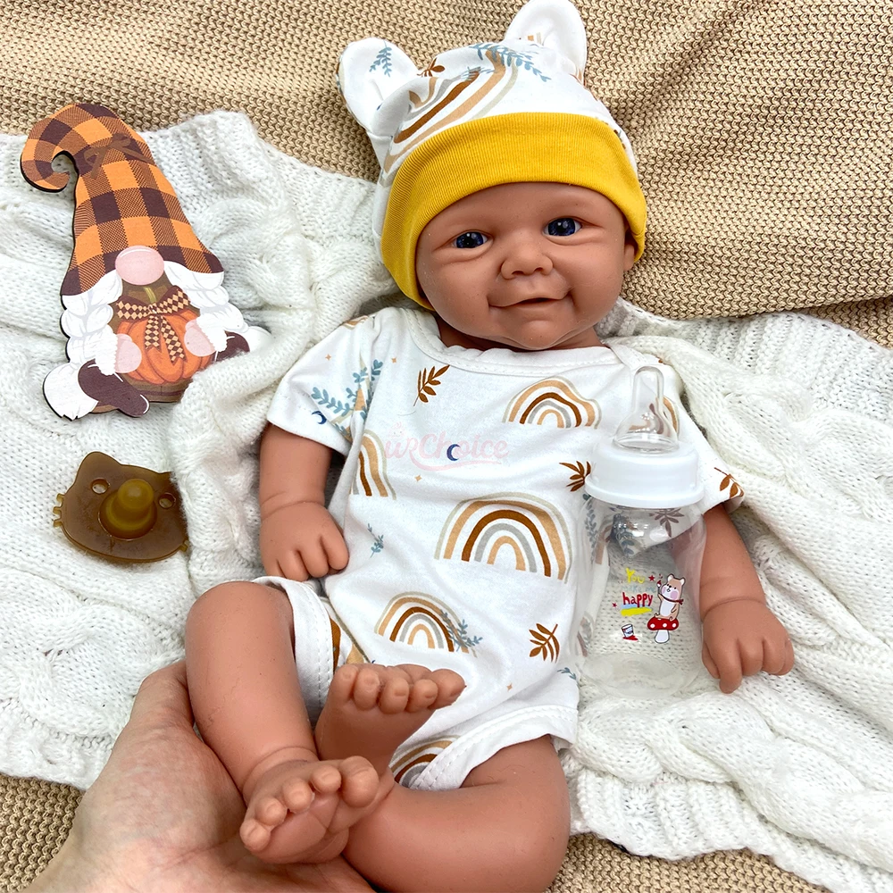 17Inch Weighted Girl/Boy Full Body Soft Silicone Reborn Doll Adorable Soothing Companion Art Doll for Emotional Healing