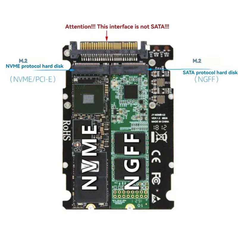 M.2 SSD Ke Kartu Adaptor U.2 M.2 Nvme NGFF SSD Ke PCI-E U.2 SFF-8639 PC-E3.0X4 M2 Konverter Adaptor untuk 2230/2260/2280