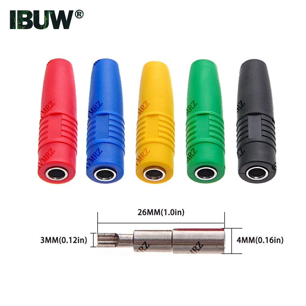 5PCS 4mm Insulated Banana Female Jack Plug Wire Solder Connector Red Blue Green Black Yellow