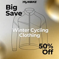 YKYWBIKE-Chaqueta de ciclismo de invierno, 50% de descuento, ropa cálida con forro polar para bicicleta, Jersey para bicicleta de carretera, abrigo térmico de manga larga para ciclismo