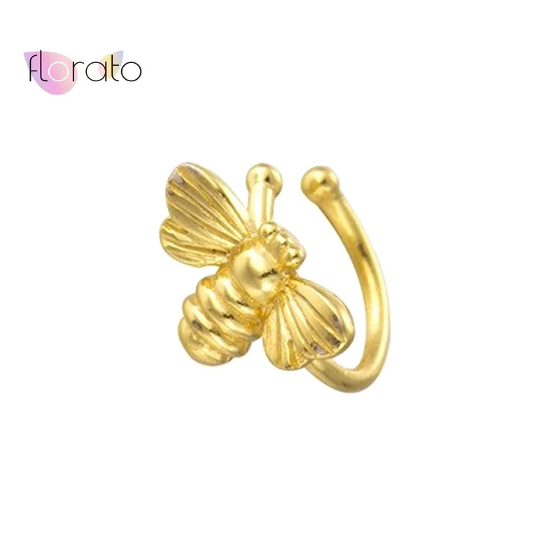 

1PC Plated 24K Gold/925 Silver Bee Ear Cuff for Women Ear Cuff Clip Earrings Earcuff No Piercing Fake Cartilage