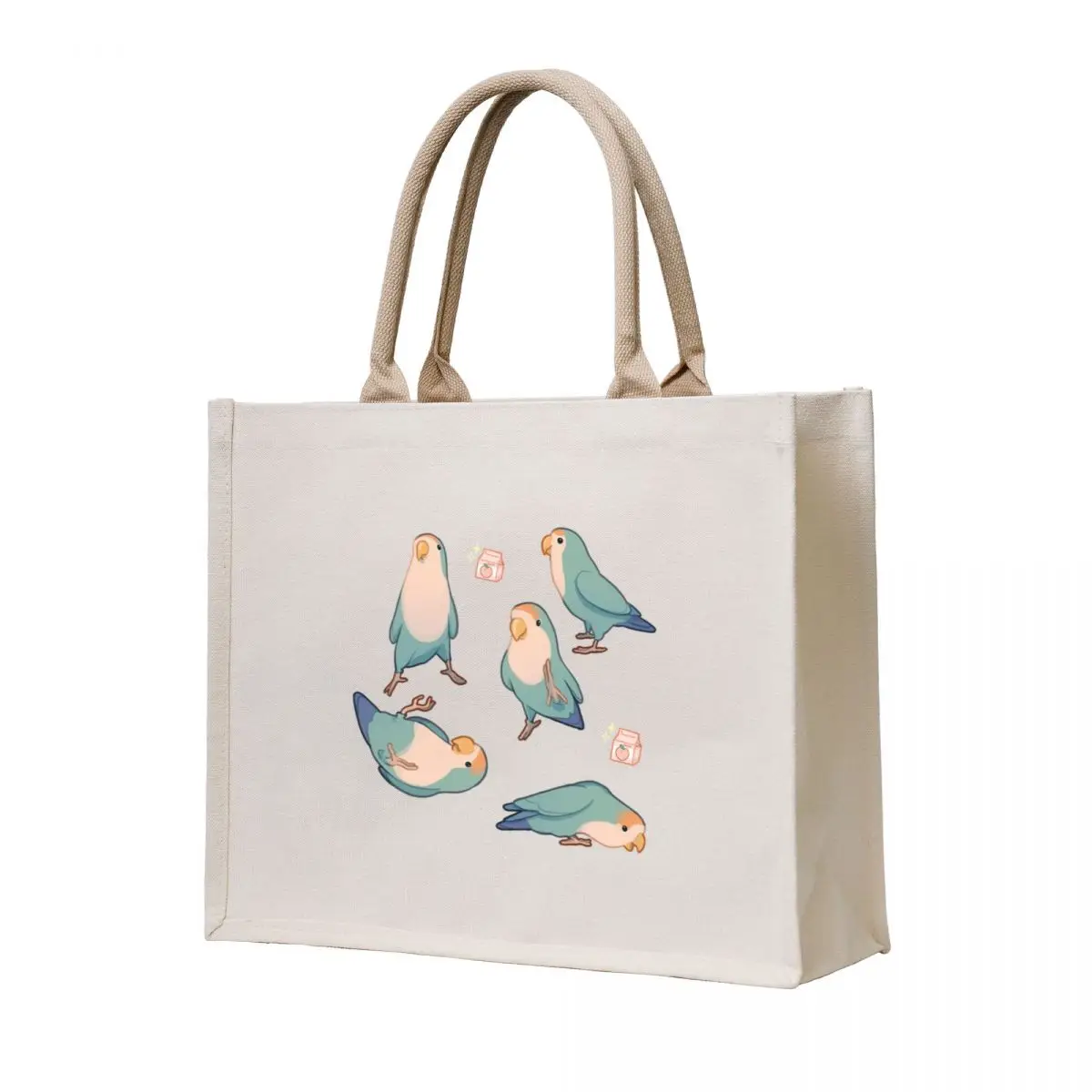Playful blue lovebirds Tote Bag Canvas bag Shopper Large bags for women sac pour femme