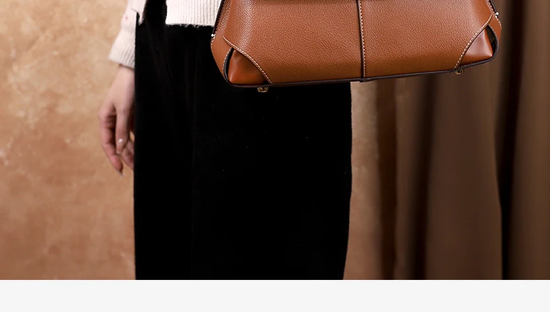 2026 Neue Retro Einfache Handtasche Vielseitig und Elegant Einfarbige Schulter-Umhängetasche Handtasche für Pendler – Detail 10