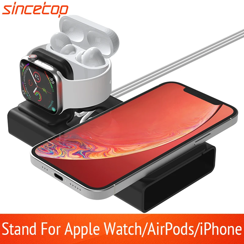 

Aluminum 3 in 1 Charging Dock For iPhone 16 15 14 13 12/Mini/Max/Apple Watch/Airpods Pro Charger Holder For iWatch Stand Station