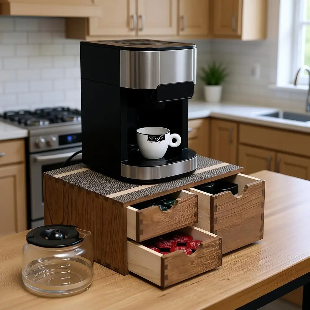 

Многофункциональный деревянный органайзер для хранения кофейных капсул и K-Cups