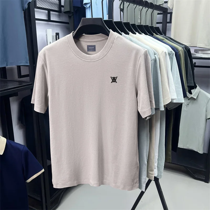Hochwertiges Marken-T-Shirt für Herren mit Kurzarm, Bedrucktem Design, Rundhalsausschnitt, 2026 Sommer Neuheit, Baumwollmischung, Lässiges Einfarbiges T-Shirt – Detail 11