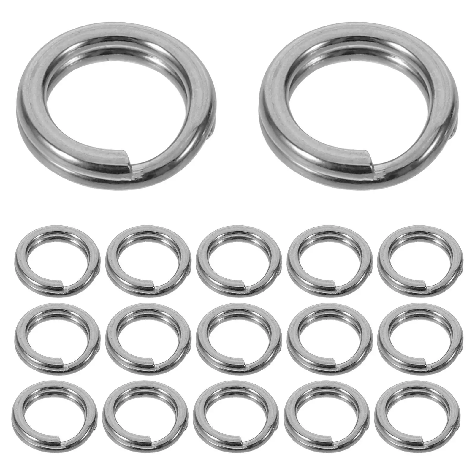 40Pcs Stainless Steel Keychain Rings Mini Open Split Jump Rings for DIY Jewelry Making Bracelet Necklace Repair Accessories