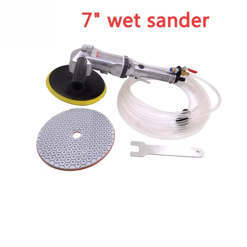 

7" Inch Water Fed Stone Polisher for Granite Marble Jade Quartz Tile Surface Grinding Refinishing with Polishing Pads Kit