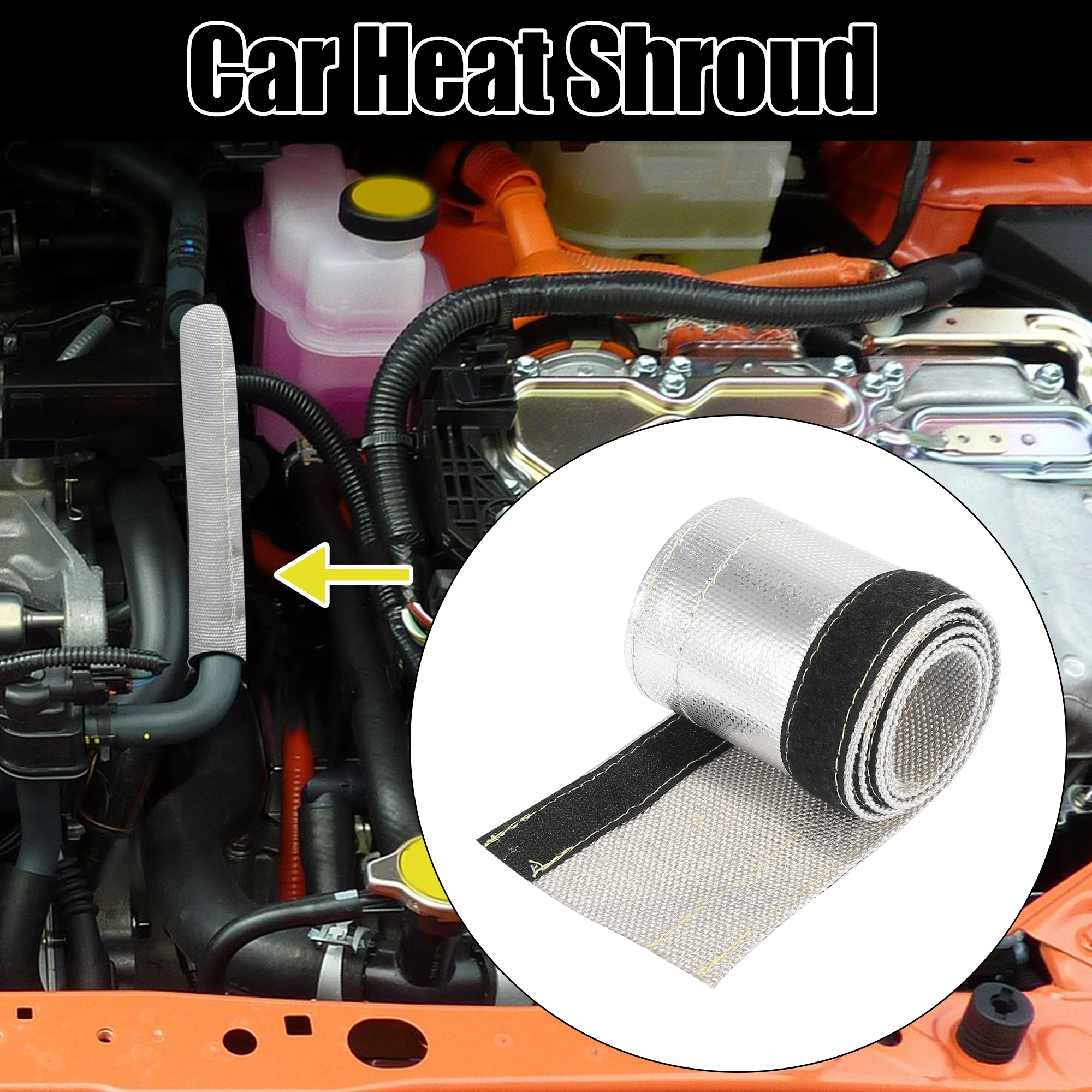 UXCELL Car Heat Shroud Aluminized Sleeving Insulated Shield Sleeve Heat Wire Shield Sleeve Fuel Lines Heat Protection