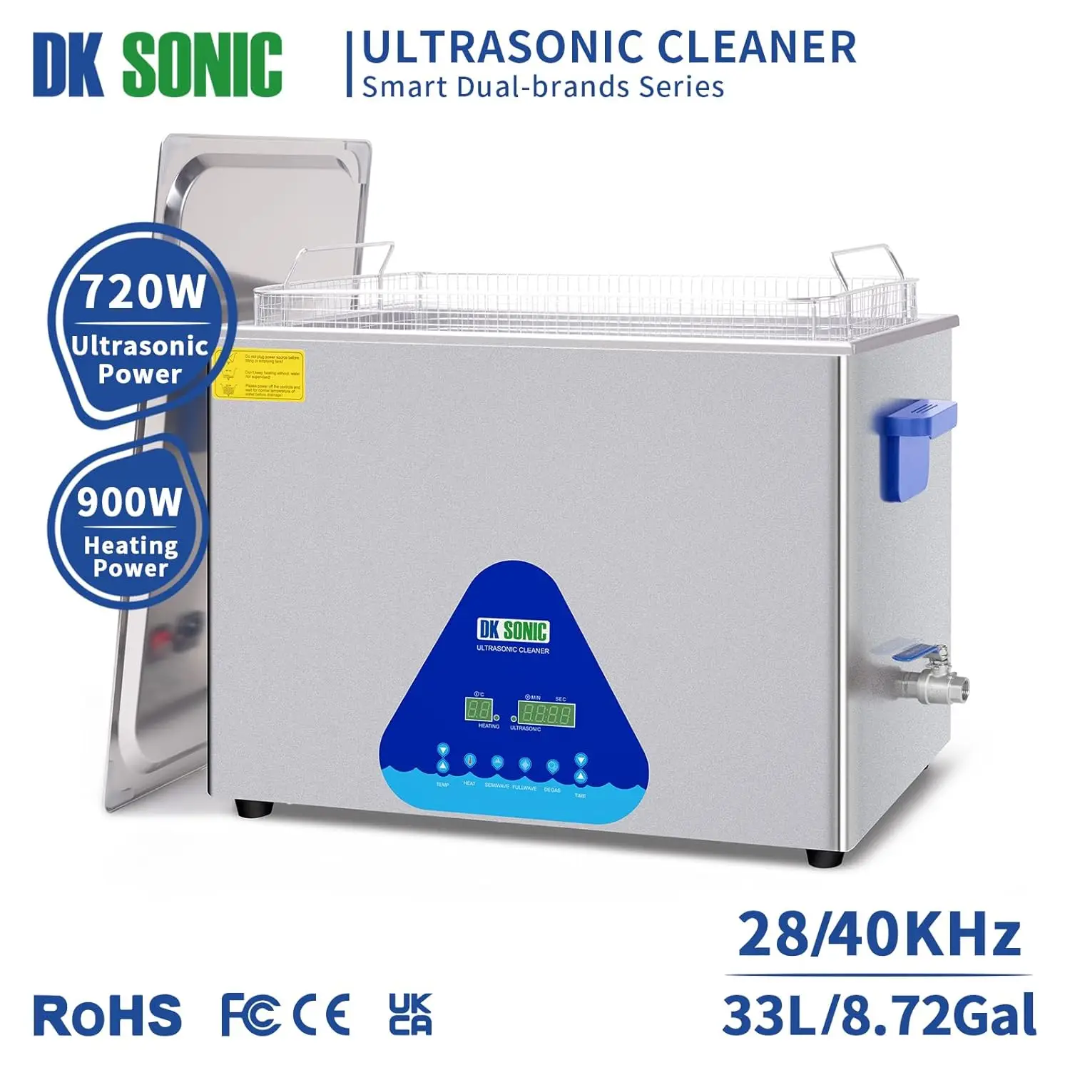 Ultrasonic Cleaner with Digital Timer and Basket,Lab Ultrasonic Cleaner for Claener Lab Tools, Military Supplies