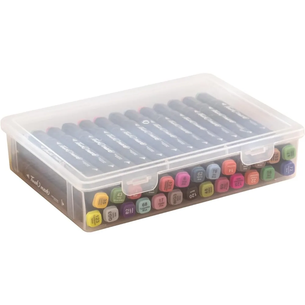 

Plastic storage box with a locking lid, suitable for art supplies, photos, washi tape, etc. (white empty box - 1 piece per pack)