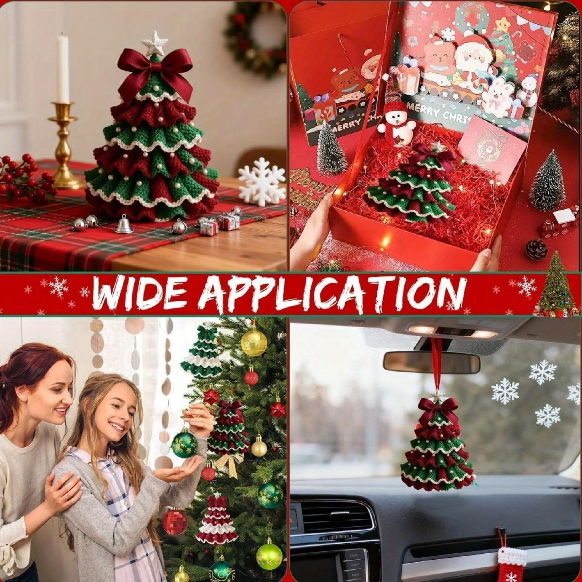 لتقوم بها بنفسك الكروشيه شجرة عيد الميلاد عدة شجرة عيد الميلاد الكروشيه الحرفية عدة الحلي المبتدئين ودية الكروشيه عدة مع الغزل خطاف كروشيه #6