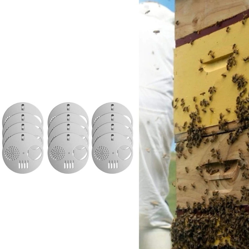 CPDD 12ピース ステンレススチールエントリーセット 蜂の巣入口ゲート 養蜂用品