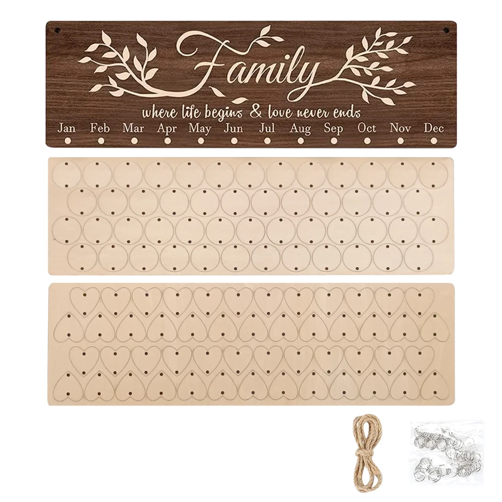 Mảng Bám Treo Vintage Gỗ Ký Tặng DIY Lịch Bảng Thẻ Nhà Trang Trí Sinh Nhật Kỷ Niệm Giáng Sinh Họ Nhắc Nhở