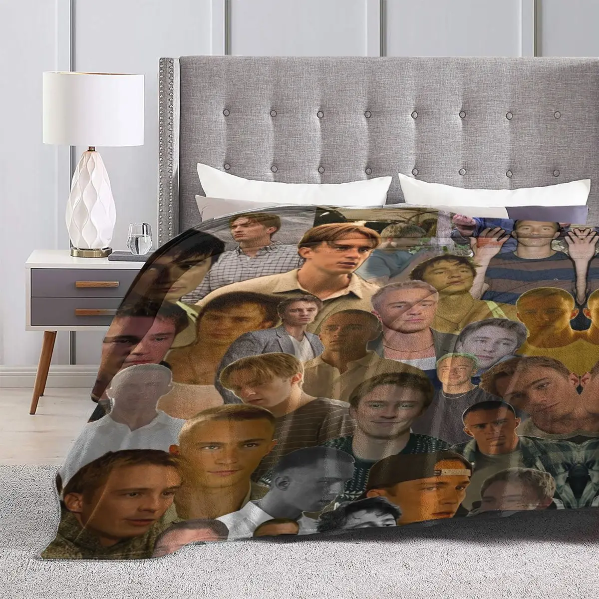 Drew Starkey Photo Collage Blanket Warm Soft Plush Throw Blanket For Couch Chair Sofa Bed Decorative Flannel Bedspread Bed Cover