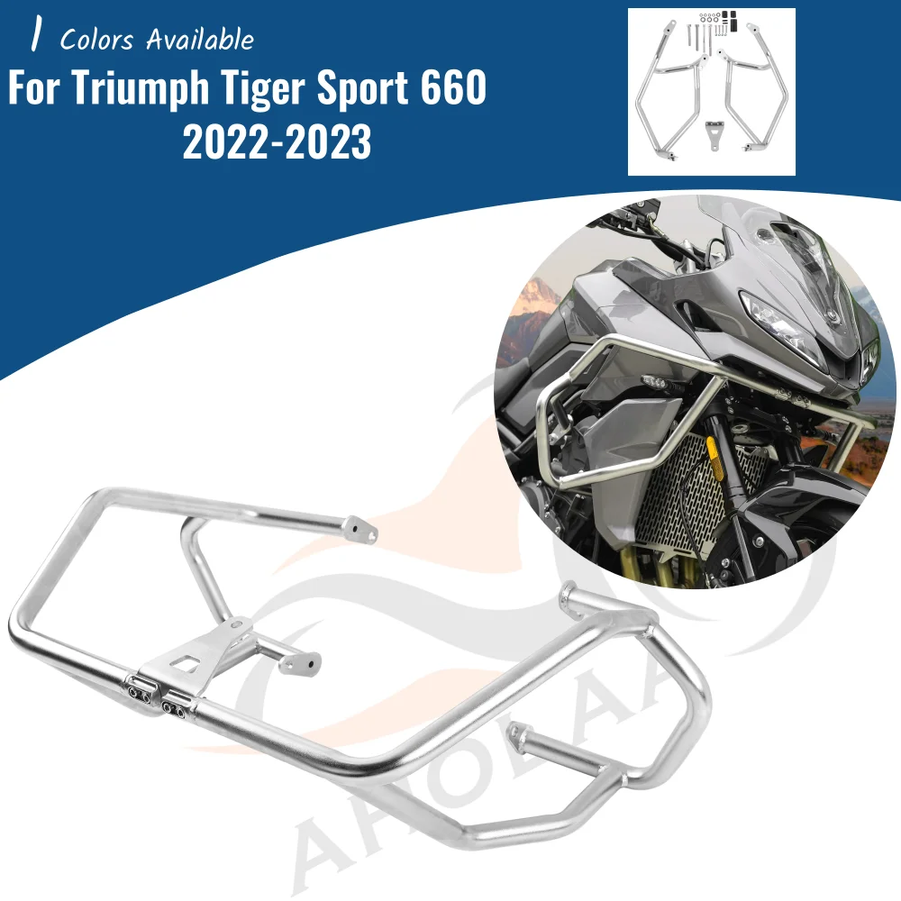 

Motorcycle Crash Bar Engine Guard Bumper Upper Frame Falling Protector For Triumph Tiger Sport 660 2022 2023 Stainless Steel