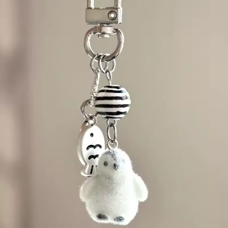Fluffy Alpaca Elk Capybara Animal Keychains Resin Cartoon Lovely Funny Garlic Goose 3D Doll Pendant Bag Box Car Key Ring Jewelry - Image 45