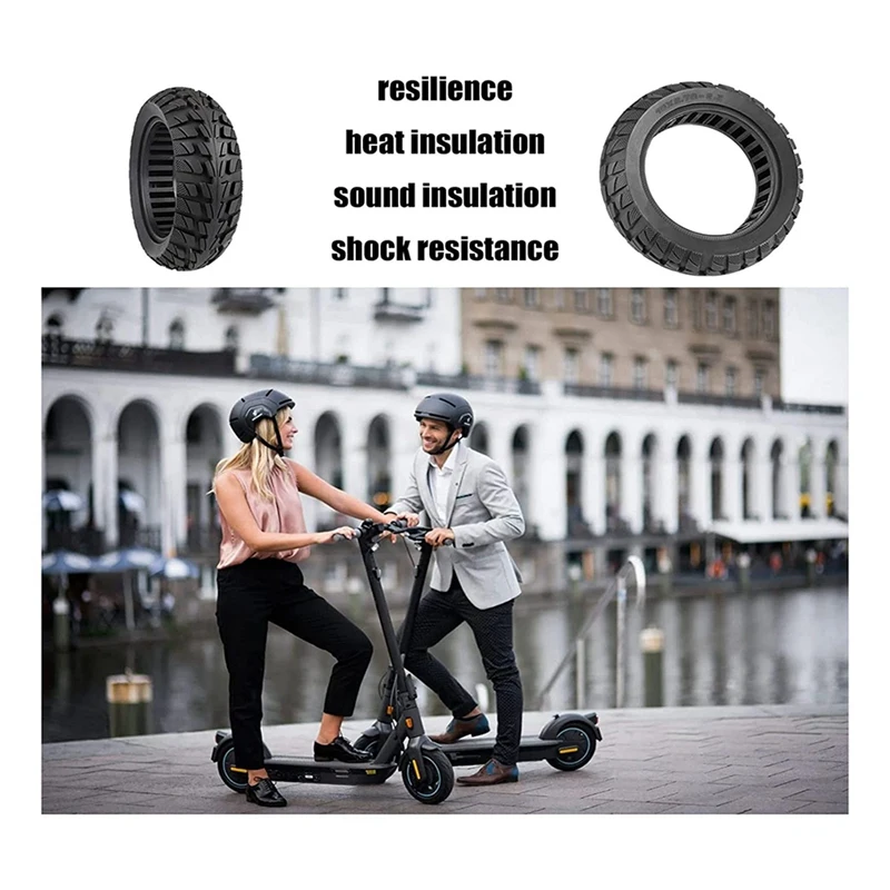 2X 10Inch Electric Scooter Solid Tire, 10X2.70-6.5 70/65-6.5 Tires, Off-Road Wear-Resistant Scooter Tubeless Tire, 1