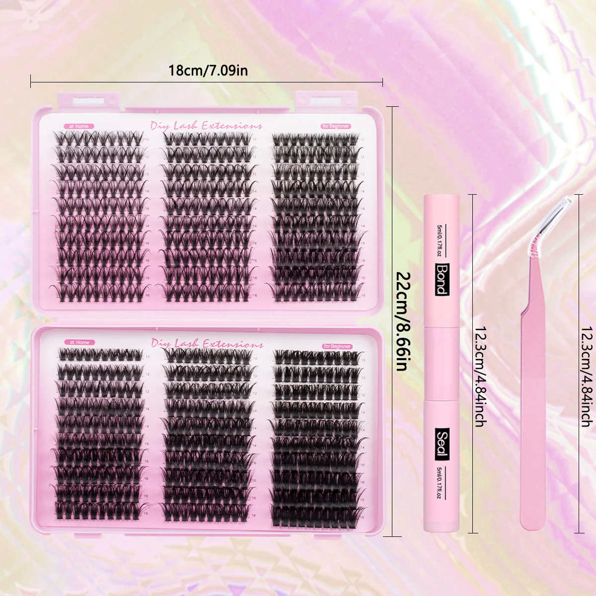 ISEEN لتقوم بها بنفسك طقم تمديد الرموش الناعمة الرموش الفردية عدة مع لاش السندات وختم ملاقط لاش وفرشاة