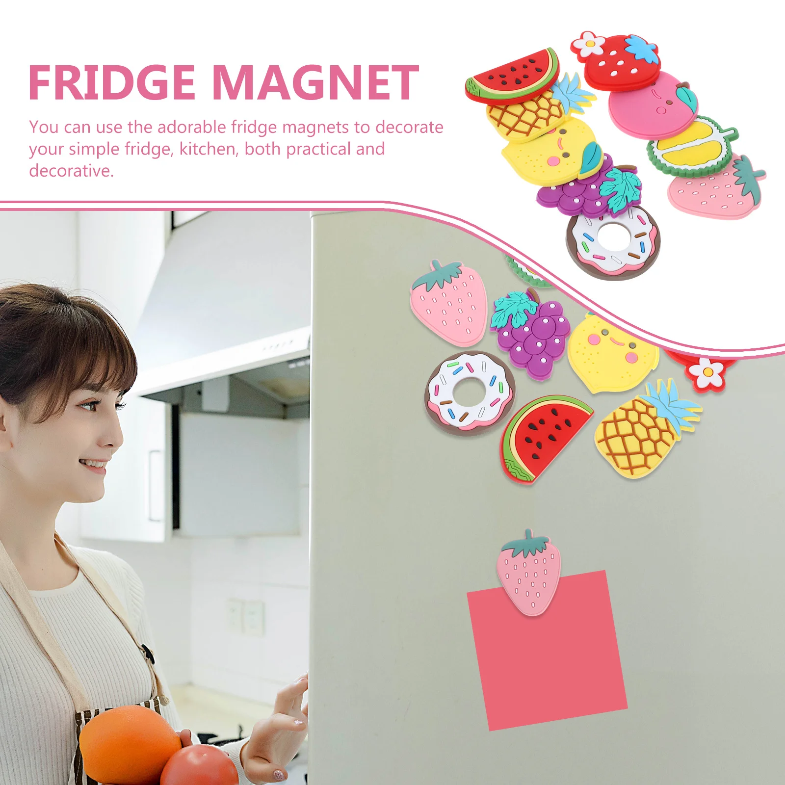 

Blackboard Fruit Magnets DIY Fridge Whiteboard for Refrigerator Lovely Decorative