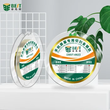 BST-062 0.02-0.1mm Specjalny drut diamentowy ze stopu złota i molibdenu Linia do cięcia drutu LCD Separator ekranu wyświetlacza Naprawa 100m