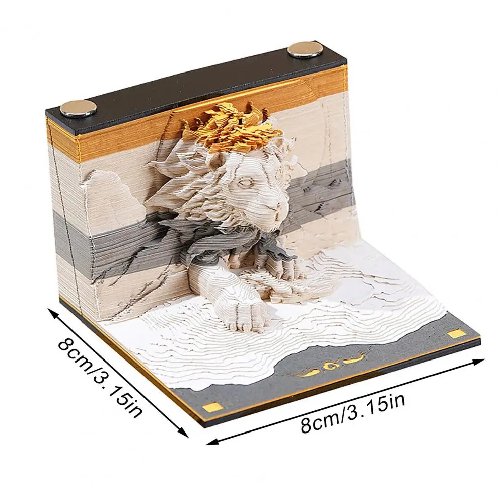Bloc de notas 3d, juego de Bloc de notas tallado en papel con dinosaurio, guepardo, rinoceronte, decoración de escritorio, portalápices, regalo para arte Diy